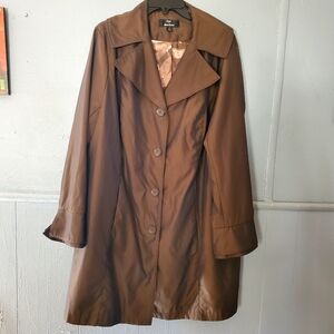 Dennis Basso Brown Single-Breasted Trench Coat